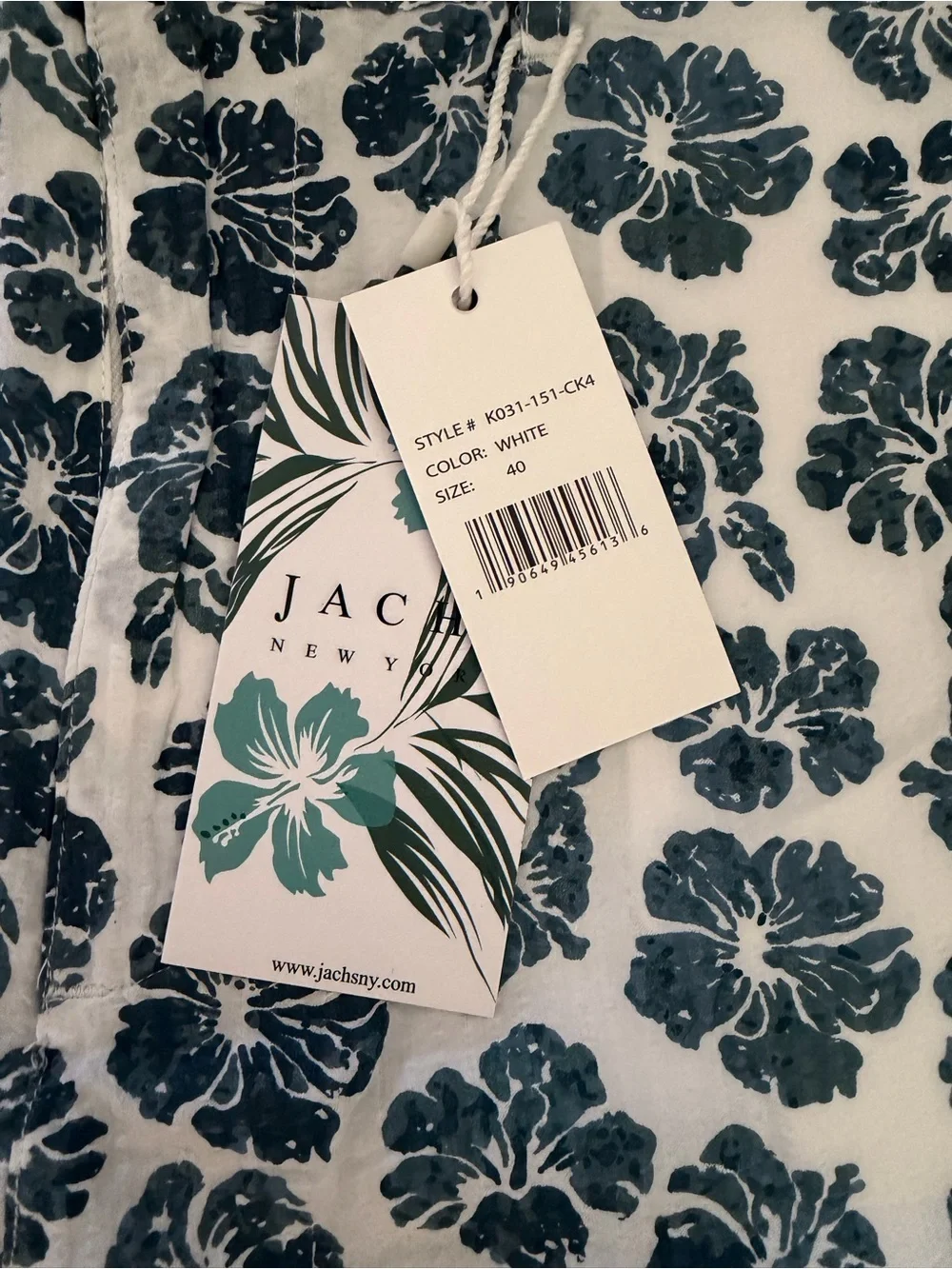 NWT JACHS Girlfriend 40 White Tropical Print Cotton Shorts Beach Vacation Golf